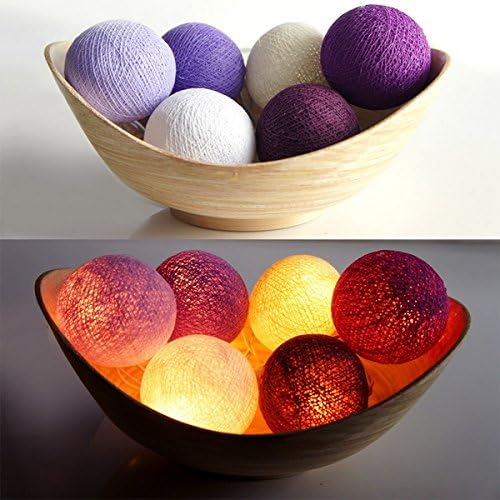 Exotic Elegance Violet Tone 20 Cotton Yarn Balls with String Lights.