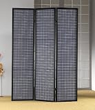 Review Coaster Furniture 900116 / 3-Panel Black & Blue Folding Room Divider Screen By Coaster Furniture