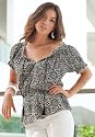 Chadwicks Shirred Peasant Top