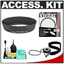 Canon EW-60C Lens Hood + 58mm UV Glass Filter + CapKeeper 2 Lens Cap Strap + Deluxe 6-Piece Lens Cleaning Kit for Canon EF 28-80mm, 18-55mm & 28-90mm Lenses