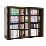 奥深スライド本棚ワイドデラックス ダブルスライドタイプ 幅120p ブラウン