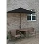Adena 36in CoffeeWicker 7.5ft SunbrellaSet Black