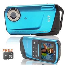 SVP Aqua HDV1000(with Micro4GB) Blue Waterproof Digital Camcorder by SVP