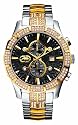 Marc Ecko E23501G1 Gents Chronograph Movement Polished Two Tone Case & Bracelet with Iced Bezel & Black Dial