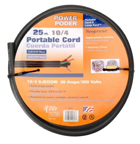 Coleman Cable 10/4 Bulk Wire, 25-Amp 10-Gauge