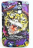New Ed Hardy Yellow Tiger By Christian Audigier Snap on Hard Rubber Texture Skin Back Cover Case for Blackberry Curve 8300 8310 8320 8330 + Premium Lcd Screen Guard in Original Box