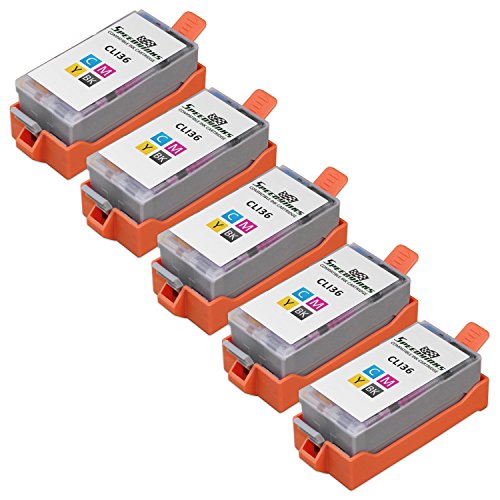 Speedy Inks - 5 Pack Compatible Canon CLI-36 5 Tri Color for use with Canon PIXMA iP100l, PIXMA mini260, PIXMA mini320, RFB IP100. Ink Cartridges for inkjet printers. CLI-36-C - 1511B002