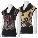 Funky People Cowl Neck Dotted Tunic Sweater