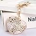 Bonlting Sweet Love Heart Rose Flower Crystal Charm Pendant Purse Bag Key Ring Chain