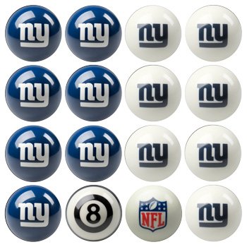 New York Giants NFL Home vs. Away Billiard Balls Full Set (16 Ball Set) by Imperial International