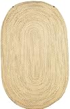 100% Chenille Cotton Braided Beige Oval Rug DI23