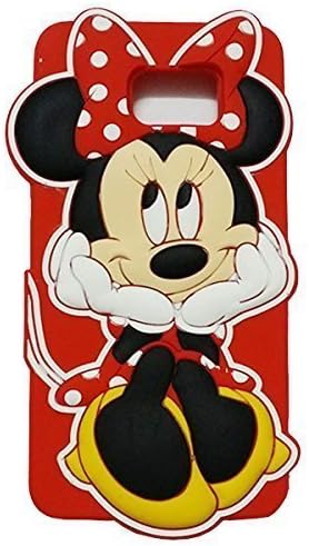 S7 Edge Case,Galaxy S7 Edge Minnie Mickey Case,Tribe-Tiger Cute Cartoon Mouse Sit Minnie Soft Silicon Gel Rubber Case Cover Skin for Samsung Galaxy S7 Edge(Red Minnie)