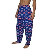 Mens MLB Chicago Cubs Cotton Thermal Sleepwear / Pajama Pants - Blue & Red (Size: 2XL)