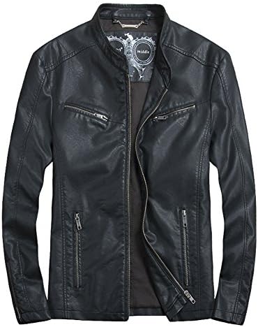 Lex Men's Classic Zip Up Pu Leather Biker Rock Punk Jacket XL