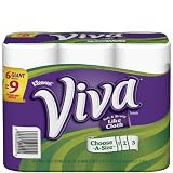 Viva Choose-A-Size Giant Roll (1.5X Regular), 1 Ply, White, 6 ct