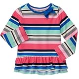 GYMBOREE(ジンボリー) ペプラム トップ フューシャ ストライプ トップス長袖Tシャツ 2歳【並行輸入】