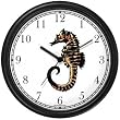 Sea Horse or Seahorse No.2 Animal Wall Clock by WatchBuddy Timepieces (Slate Blue Frame)