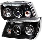 1999 2000 2001 2002 2003 2004 Volkswagen Jetta Halo LED Projector Headlights - Black by Spyder Auto