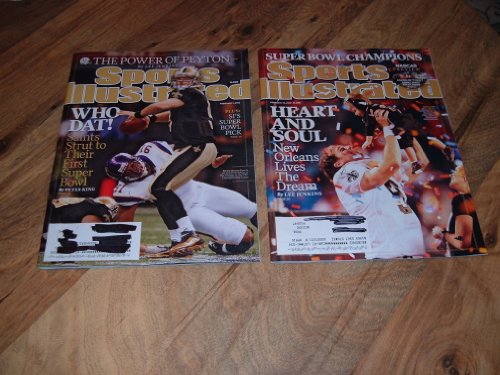 Drew Brees, New Orleans Saints Quarterback-Lot of 2 Sports Illustrated magazines-February 1, 2010 & February 15, 2010 issues.