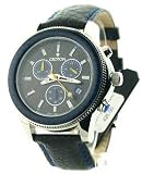 Best Price Mens Croton Leather Chrono 3 Eye Date Watch CC311295BSBL