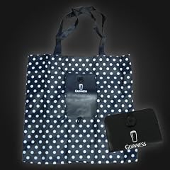 Guinness Black White Spot Fold Shopper Bag