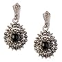 Sterling Silver Onyx Drop Earrings Handcrafted 1 Inches