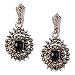 Sterling Silver Onyx Drop Earrings Handcrafted 1 Inches