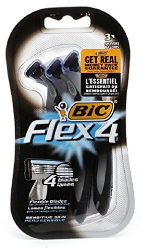 BiC Flex 4 for Men, Disposable Shaver, 3 ea