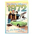 Musik - Gru�karte / Gl�ckwunschkarte / GRUSSKARTE MIT CD - DIE SCH�NSTEN SCHLAGER AUS 1972 - EIN BISSCHEN SPA� MUSS SEIN edles Nostalgie-Design mit jahrgangsbezogenem Relief - Motivdruck und Jahreszahlumrandung in Goldpr�gung