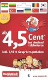 MobileWorld Prepaid SIM-Karte inkl. 7,50 EUR Startguthaben