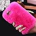 iPhone 6S Plus Case, iPhone 6 Plus Case, Lookatool Warm Fluffy Villi Fur Plush Wool Bling Case Cover Skin For iPhone 6S Plus or iPhone 6 Plus (Hot Pink)