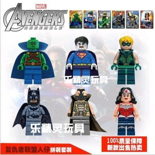 6pcs/Lot MiniFigures Super hero Building Toys Batman Bain Wonder woman