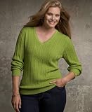 Tommy Hilfiger Plus Size Sweater, Jenny Cabled V-Neck Spectator Red 3X
