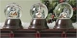 Set of 3 Musical Village Scene Christmas Glitterdomes Stocking Holders