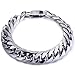 Trendsmax Heavy Mens Bracelet Chain 316L Stainless Steel Silver Black Color Punk Double Curb Cuban Rombo Link 15mm/16mm