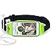 Emarth Running Belt Waist Pack, Zipper Design/ Waterproof Transparent Touch Screen Window/ Headphone Jack Fit for iPhone Android Smartphones (Screen Size Under 5.5''), Green