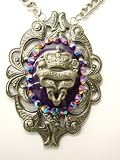 Rocker Jewelry French Crown Purple Jade Ornate Pendant