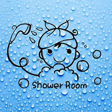 HSE Cute Cartoon Shower Room Pattern Window Stickers