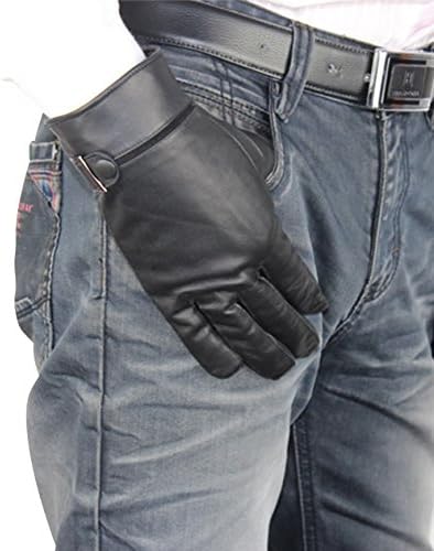 AT-HN Men's Warm Fleece Lined Riding Gloves Black
