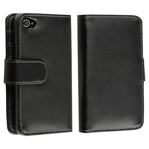 Apple® AT VER iPhone® 4 Leather Case w Credit Card Wallet - Black