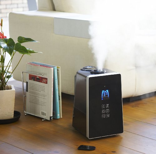 AL COLLE 【超音波式+ヒーター式のハイブリッドタイプ】ハイブリッド式加湿器 ブラック ASH601K