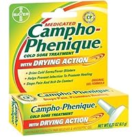 Campho-Phenique Cold Sore Treatment with Drying Action, Maximum Strength Pain Reliever and Antiseptic Gel, .23-Ounce Tubes (Pack of 4)