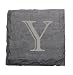 JK Adams Set of Four 4-Inch Square Monogrammed Slate Coasters, Y