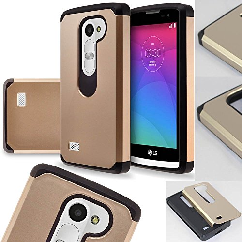 LG Power Case, LG Leon LTE Case, SOGA® Hybrid Astro Armor Cover Protector Case for LG Power L22C (Straight Talk) / Leon LTE C40 (Metro PCS, T-Mobile) / Destiny L21G (Tracfone) - Gold / Black [SWD82]