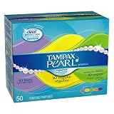 Tampax Pearl Plastic Triple Pack, Light/Regular/Super Absorbency, Unscented Tampons, 50-Count Boxes