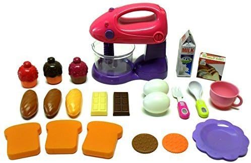 Toy Kitchen 22 Piece Set - 1 Motorized Mixer - 21 Play Food &amp; Accessory Items by Toy Century