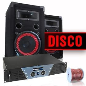 DJ and PA-complete home "Disco" set amplifier, speakers & cable