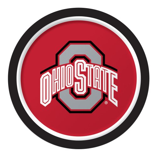 Creative Converting 8 Count The Ohio State University Sturdy Style Paper Dinner Plates, 8.75-Inch