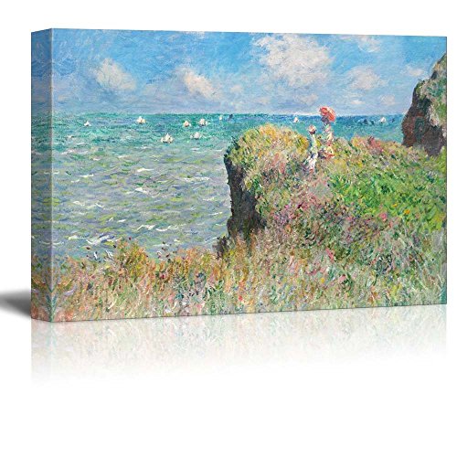 wall26 - Claude Monet - Cliff Walk at Pourville - Impressionist Modern Art - Canvas Art Home Art - 24x36 inches