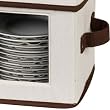 Household Essentials 530 Dinnerware Storage Chest for Saucers, Tan, 7.5 x 8 x 8 